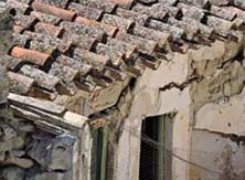 Cubierta a punto de caer.